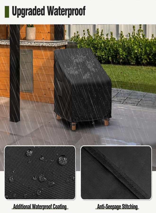 أغطية كراسي خارجية مقاومة للماء من MR. COVER، أغطية أثاث فناء للكراسي الهزازة، تناسب الكراسي حتى مقاس 35 بوصة عرض × 37 بوصة عمق × 36 بوصة ارتفاع، مزودة بفتحة تهوية ومقابض، لون أسود، عبوة من قطعتين - Image 3